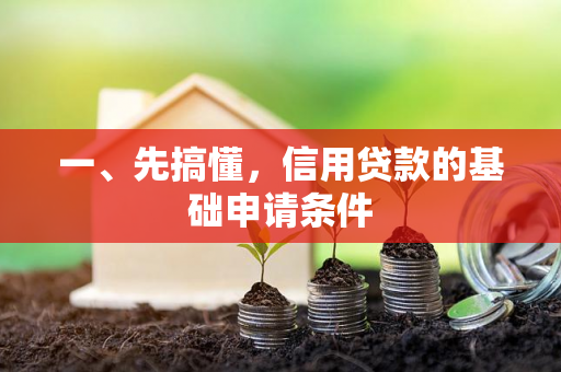 一、先搞懂,信用贷款的基础申请条件