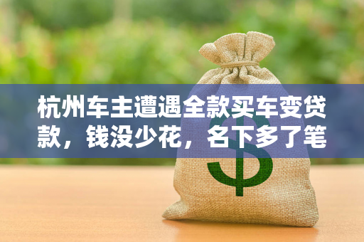 杭州车主遭遇全款买车变贷款,钱没少花,名下多了笔贷款?