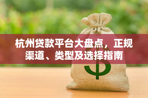 杭州贷款平台大盘点,正规渠道、类型及选择指南