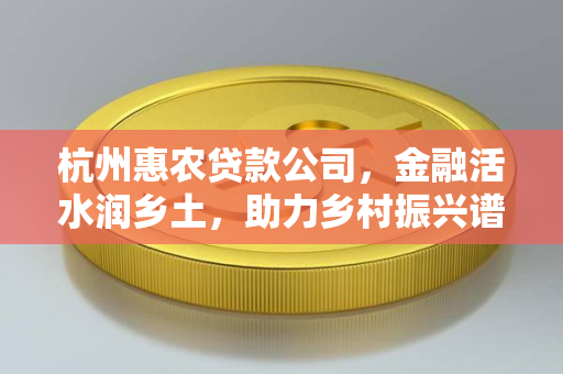 杭州惠农贷款公司,金融活水润乡土,助力乡村振兴谱新篇