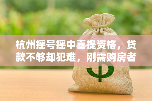 杭州摇号摇中喜提资格,贷款不够却犯难,刚需购房者的现实困境