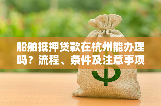 船舶抵押贷款在杭州能办理吗?流程、条件及注意事项全解析 船舶抵押贷款在杭州能办理吗?流程、条件及注意事项全解析