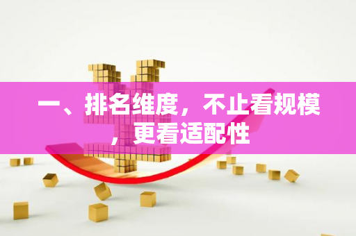 一、排名维度,不止看规模,更看适配性