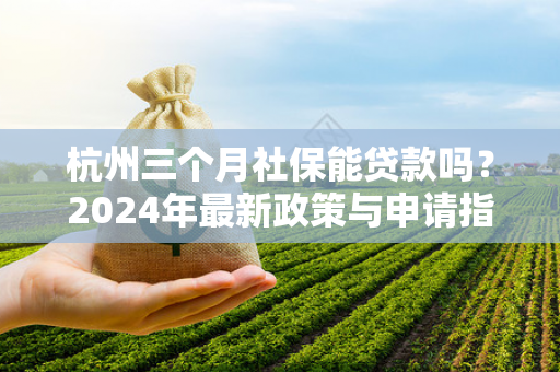 杭州三个月社保能贷款吗?2024年最新政策与申请指南