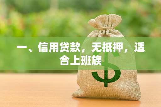 一、信用贷款，无抵押，适合上班族