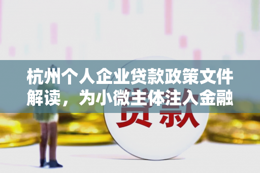 杭州个人企业贷款政策文件解读,为小微主体注入金融活水