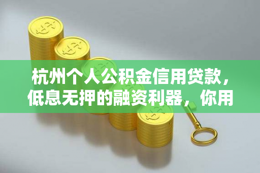 杭州个人公积金信用贷款,低息无押的融资利器,你用对了吗?