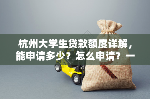 杭州大学生贷款额度详解,能申请多少?怎么申请?一文看懂