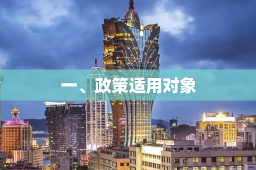 一、政策适用对象 一、政策适用对象