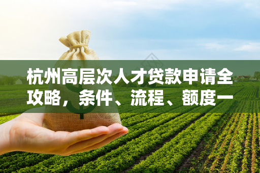 杭州高层次人才贷款申请全攻略,条件、流程、额度一文读懂