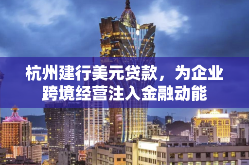 杭州建行美元贷款,为企业跨境经营注入金融动能