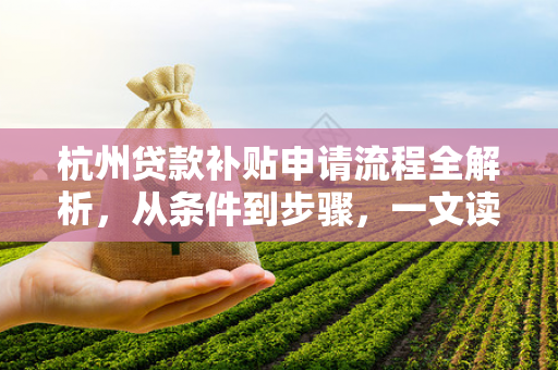 杭州贷款补贴申请流程全解析,从条件到步骤,一文读懂