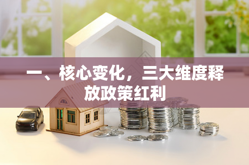 一、核心变化,三大维度释放政策红利 一、核心变化,三大维度释放政策红利