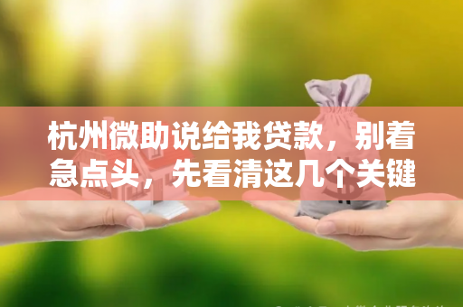 杭州微助说给我贷款,别着急点头,先看清这几个关键问题! 杭州微助说给我贷款,别着急点头,先看清这几个关键问题!