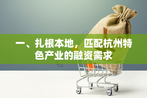 一、扎根本地,匹配杭州特色产业的融资需求