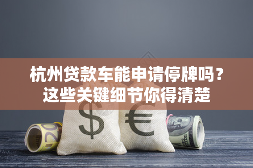 杭州贷款车能申请停牌吗?这些关键细节你得清楚