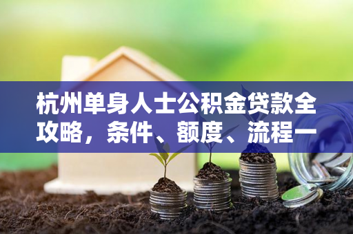 杭州单身人士公积金贷款全攻略,条件、额度、流程一文读懂