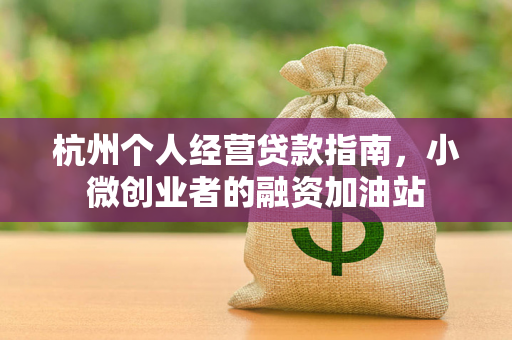 杭州个人经营贷款指南,小微创业者的融资加油站