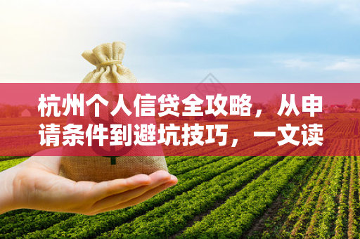 杭州个人信贷全攻略,从申请条件到避坑技巧,一文读懂!