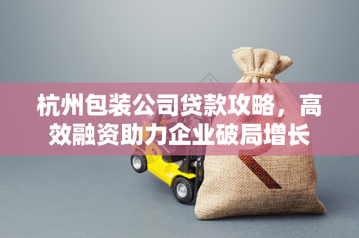 杭州包装公司贷款攻略,高效融资助力企业破局增长
