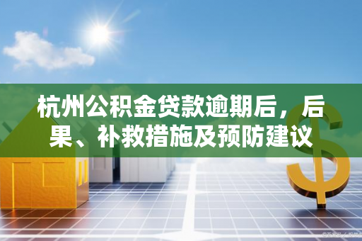 杭州公积金贷款逾期后,后果、补救措施及预防建议