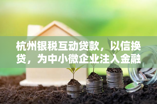 杭州银税互动贷款,以信换贷,为中小微企业注入金融活水