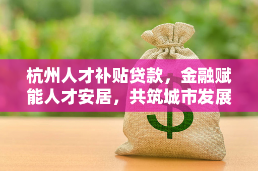 杭州人才补贴贷款,金融赋能人才安居,共筑城市发展新高地