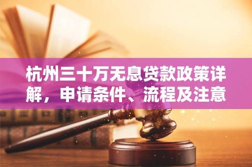 杭州三十万无息贷款政策详解,申请条件、流程及注意事项