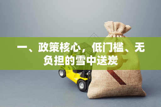 一、政策核心，低门槛、无负担的雪中送炭