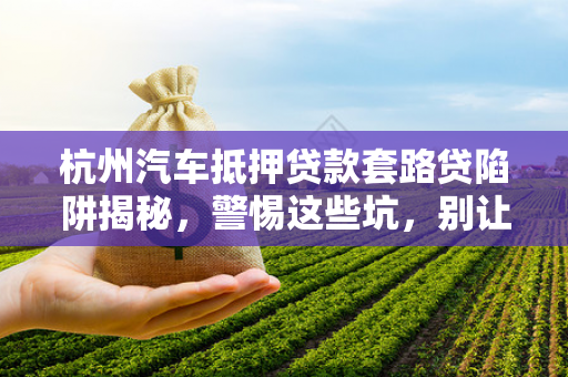 杭州汽车抵押贷款套路贷陷阱揭秘,警惕这些坑,别让爱车成枷锁