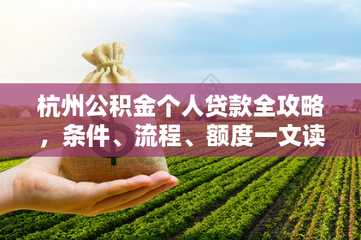 杭州公积金个人贷款全攻略,条件、流程、额度一文读懂