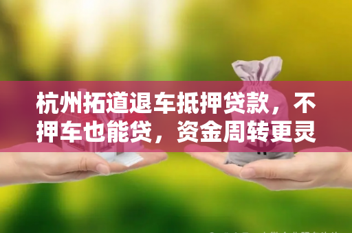 杭州拓道退车抵押贷款,不押车也能贷,资金周转更灵活