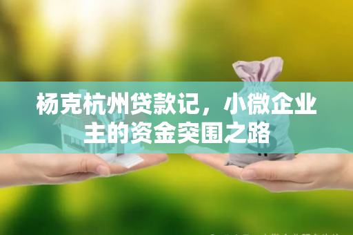 杨克杭州贷款记,小微企业主的资金突围之路