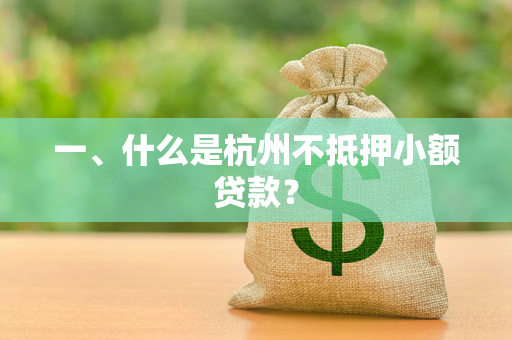一、什么是杭州不抵押小额贷款? 一、什么是杭州不抵押小额贷款?