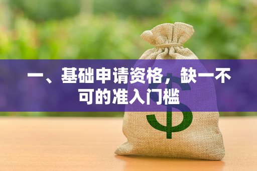 一、基础申请资格,缺一不可的准入门槛 一、基础申请资格,缺一不可的准入门槛