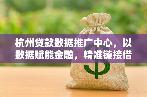 杭州贷款数据推广中心,以数据赋能金融,精准链接借贷需求与服务