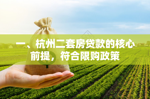 一、杭州二套房贷款的核心前提,符合限购政策 一、杭州二套房贷款的核心前提,符合限购政策