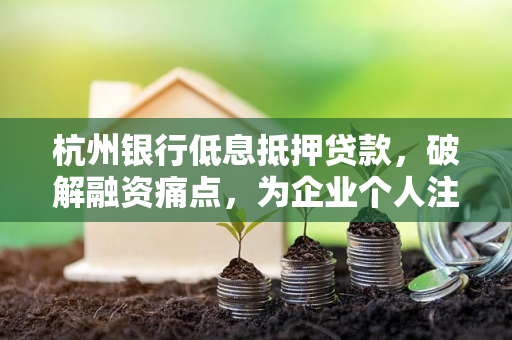 杭州银行低息抵押贷款,破解融资痛点,为企业个人注入金融活水