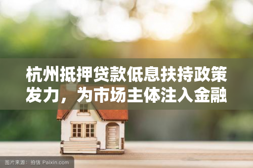 杭州抵押贷款低息扶持政策发力,为市场主体注入金融活水 杭州抵押贷款低息扶持政策发力,为市场主体注入金融活水