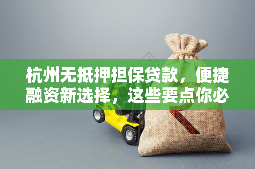 杭州无抵押担保贷款,便捷融资新选择,这些要点你必须知道! 杭州无抵押担保贷款,便捷融资新选择,这些要点你必须知道!