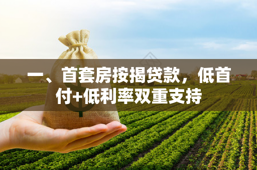 一、首套房按揭贷款,低首付+低利率双重支持